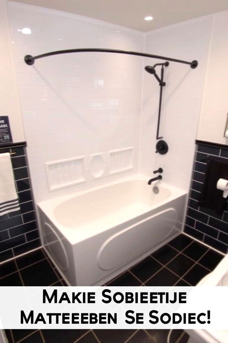 Black and White Contrast - 24 Tub-shower Combo Ideas