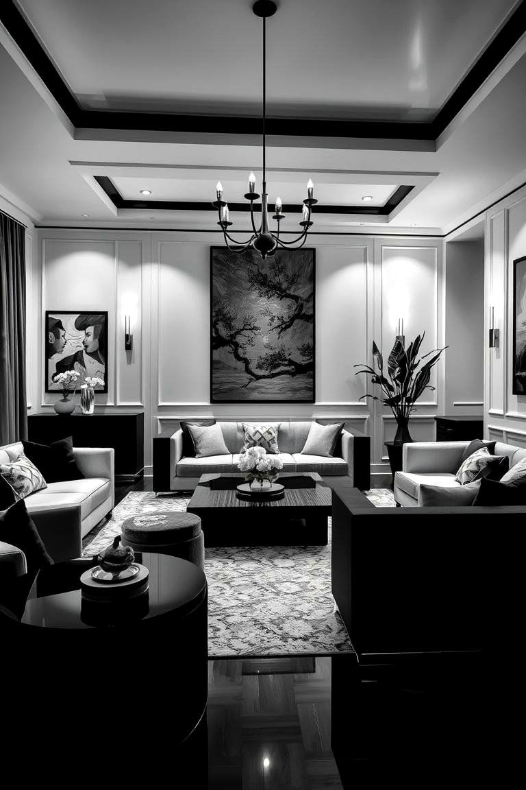 Black and White Contrast - 27 1927s Living Room Design Ideas