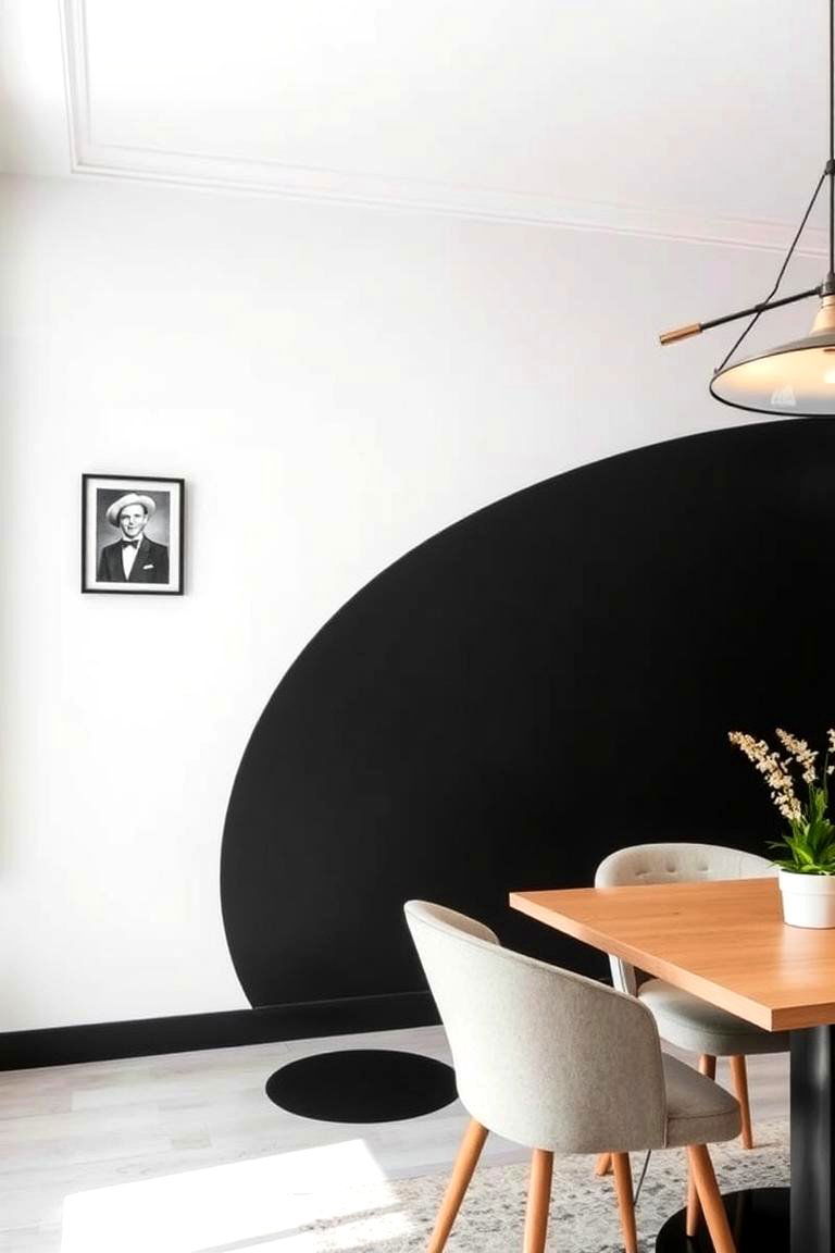 Black and White Contrast Design - 24 Black Accent Wall Dining Room Ideas