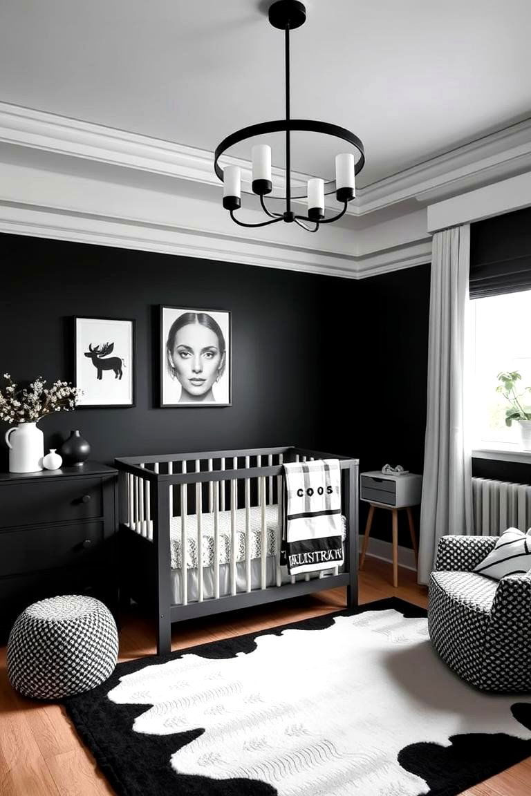 Black and White Contrasts - 24 Black Nursery Ideas