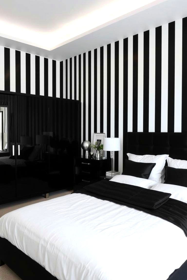 Black and White Contrasts - 24 80s Bedroom Ideas