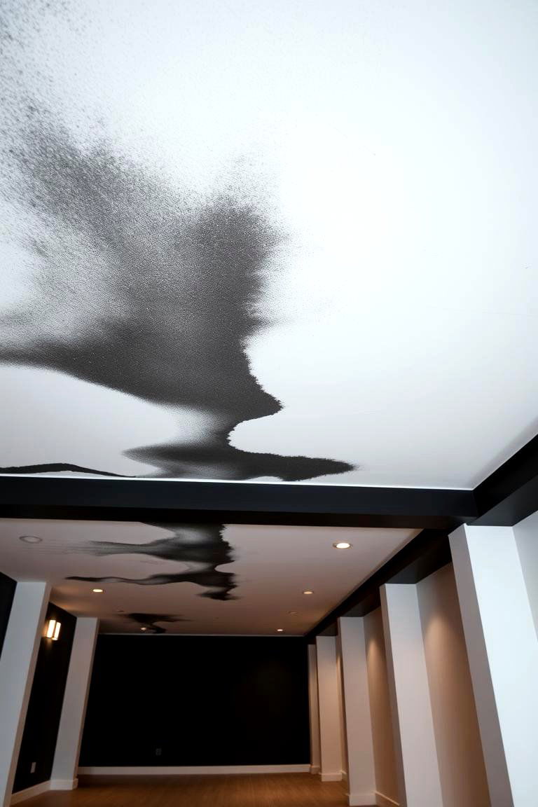 Black and White Exposed Ceiling - 24 Exposed Basement Ceiling Ideas