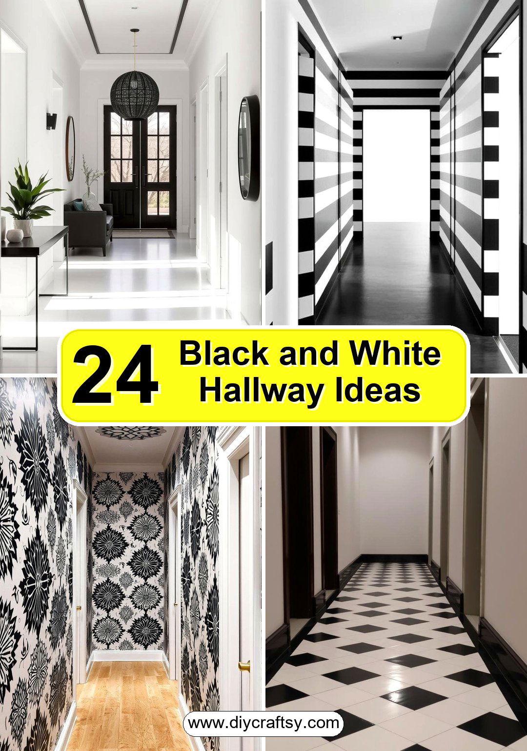 Black and White Hallway Ideas