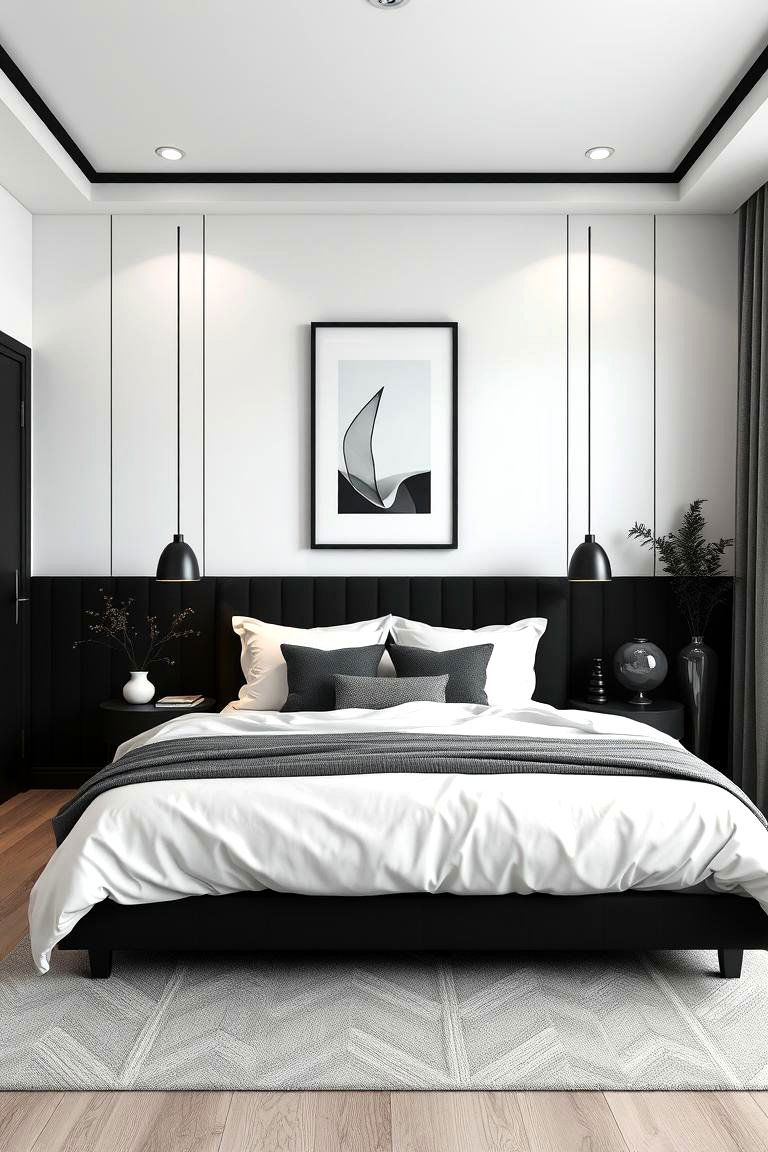 Black and White Harmony - 24 Dark Bedroom Ideas