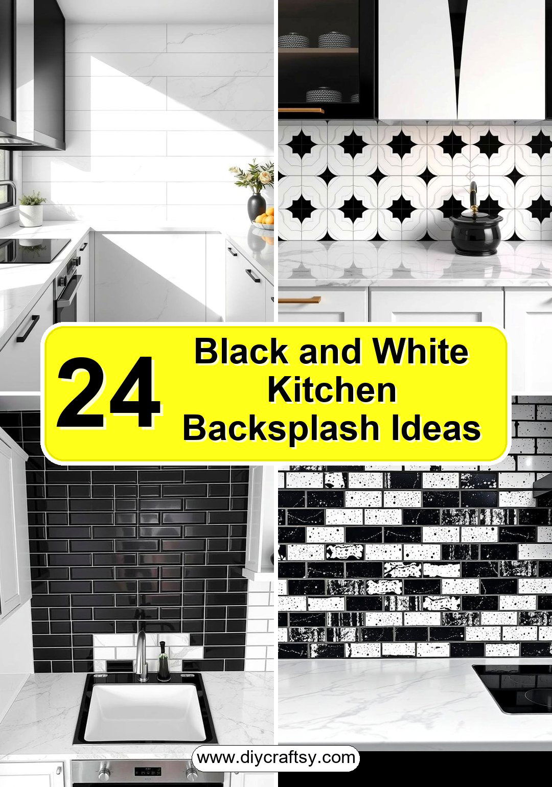 Black and White Kitchen Backsplash Ideas