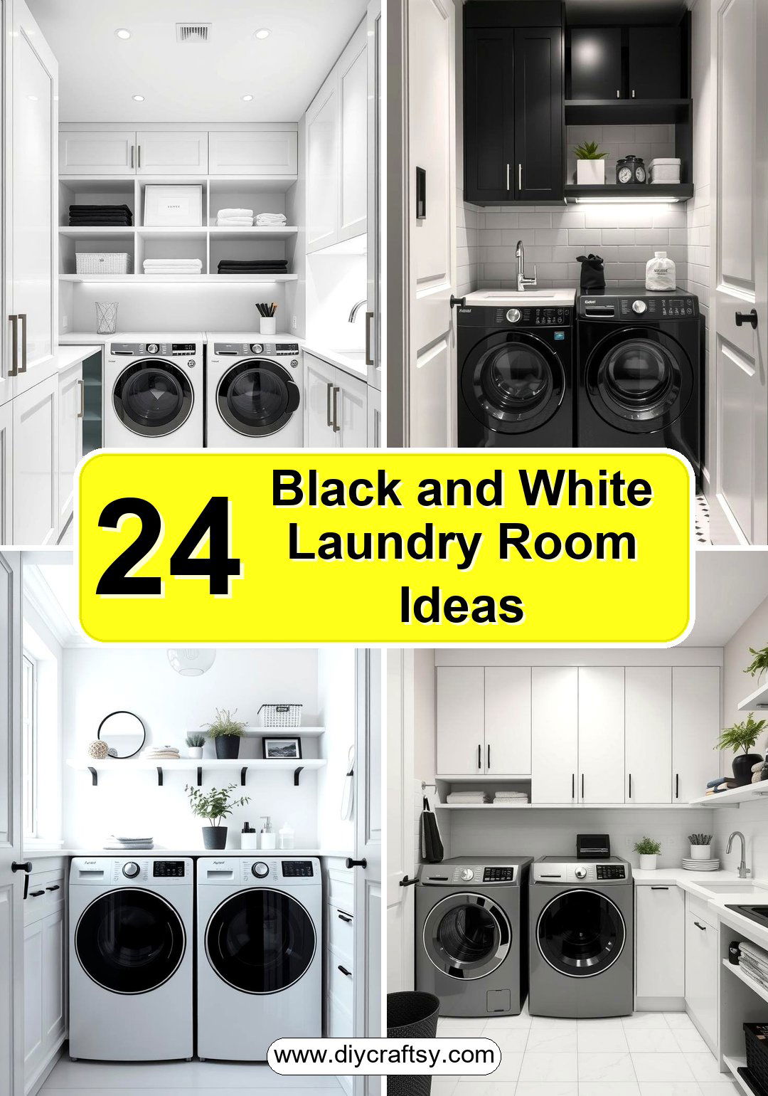 Black and White Laundry Room Ideas