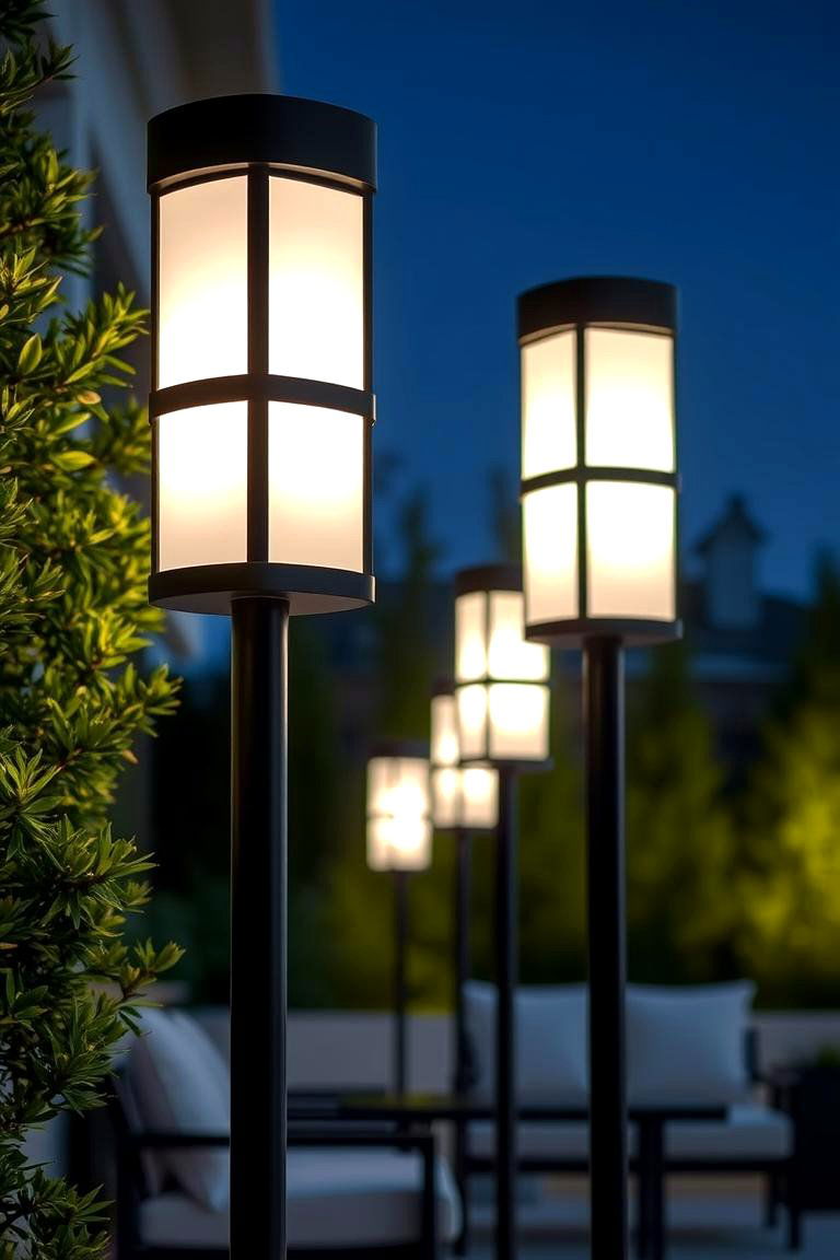 Black and White Outdoor Lighting Fixtures - 24 Black and White Patio Ideas