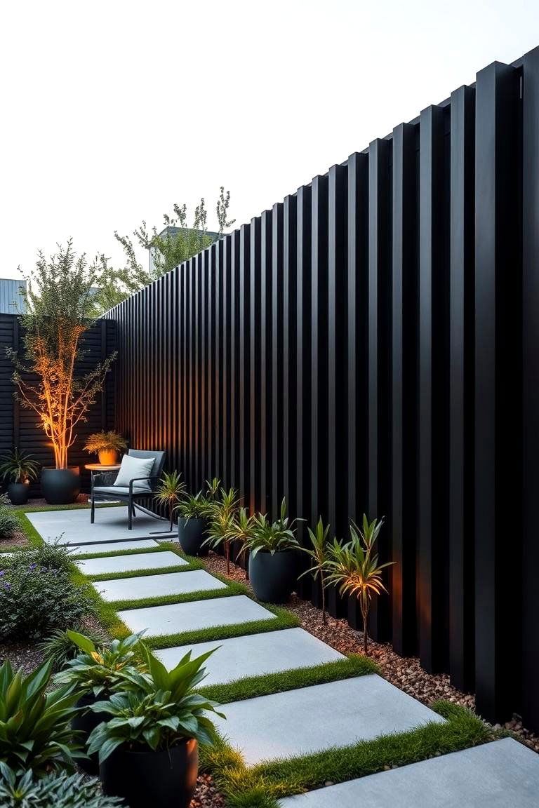 Black for a Bold Modern Look - 24 Fence Painting Ideas