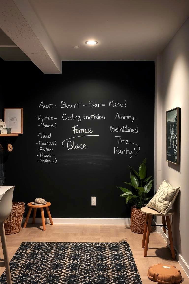 Blackboard Paint Wall - 24 Basement Accent Wall Ideas