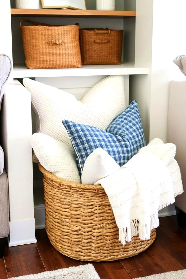 Blanket and Pillow Storage Nook - 24 Living Room Nook Ideas