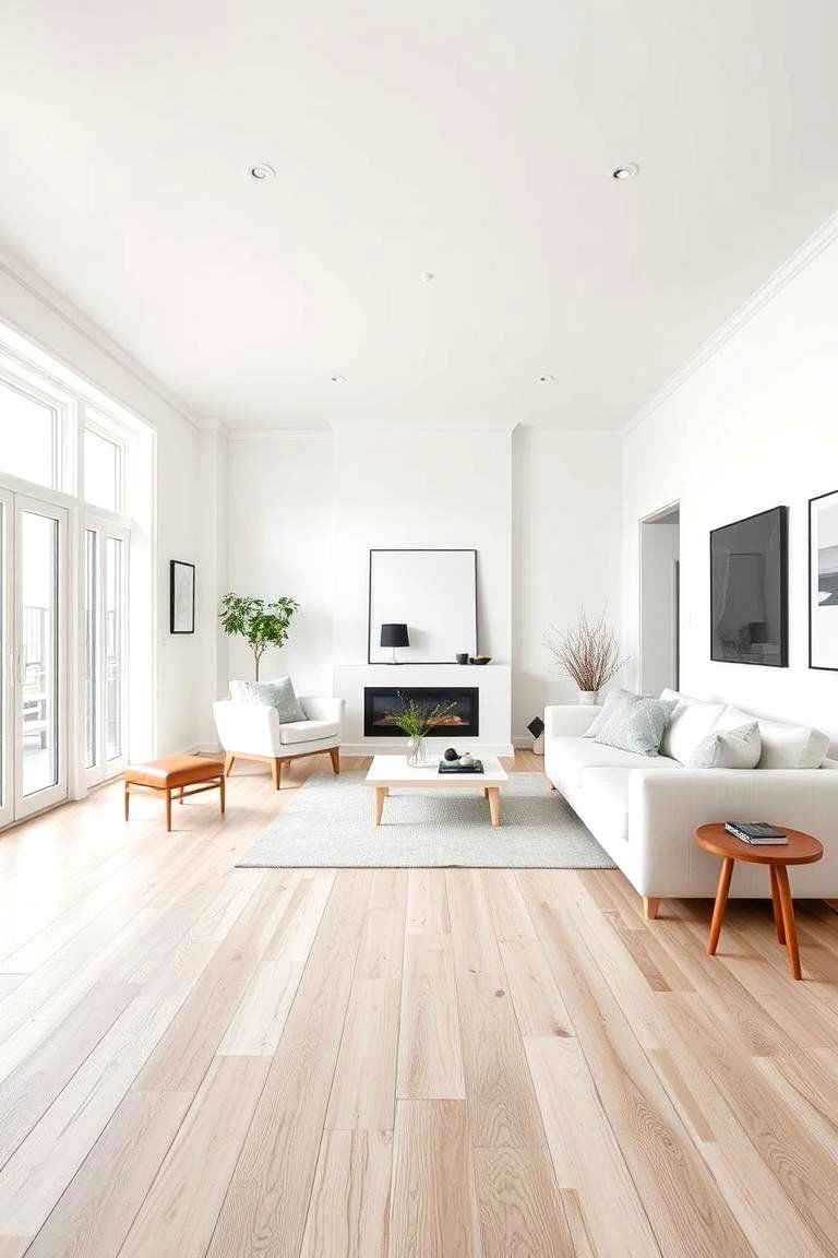 Bleached Wood Flooring - 24 Living Room Flooring Ideas