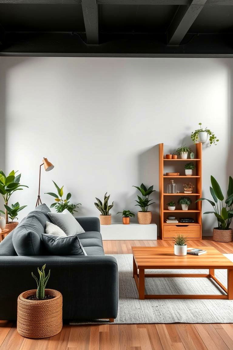 Blend Grey with Natural Wood Tones - 24 Grey Living Room Ideas