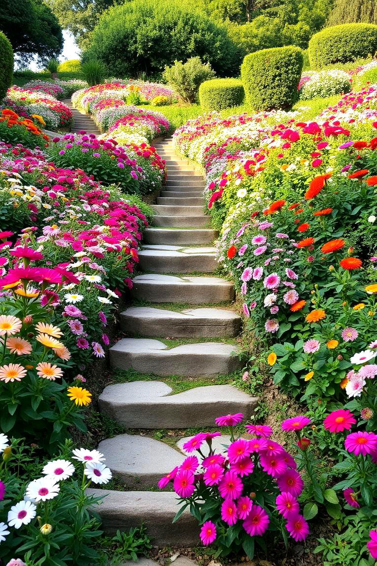 Blooming Flower Steps - 24 Terraced Garden Ideas