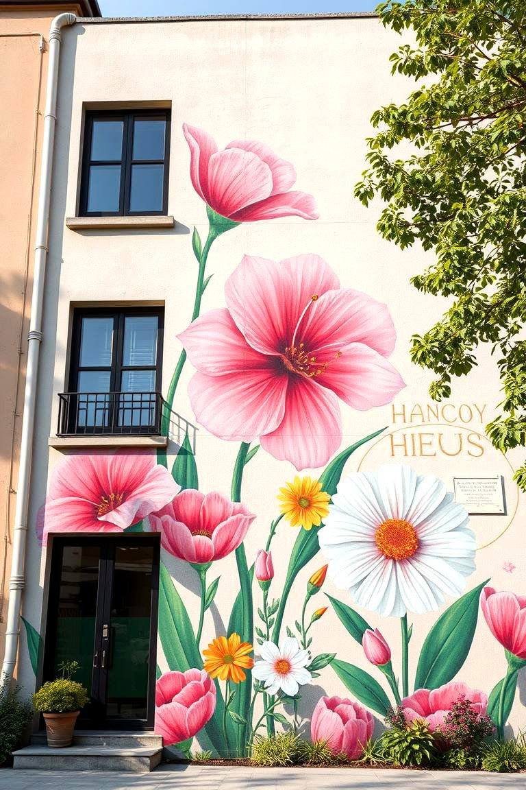 Blooming Harmony Haven - 24 Flower Murals on Buildings