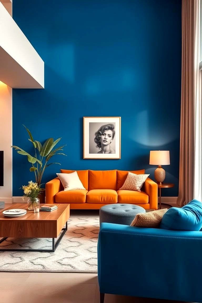 Blue Accent Walls for Instant Impact - 24 Blue Living Room Ideas