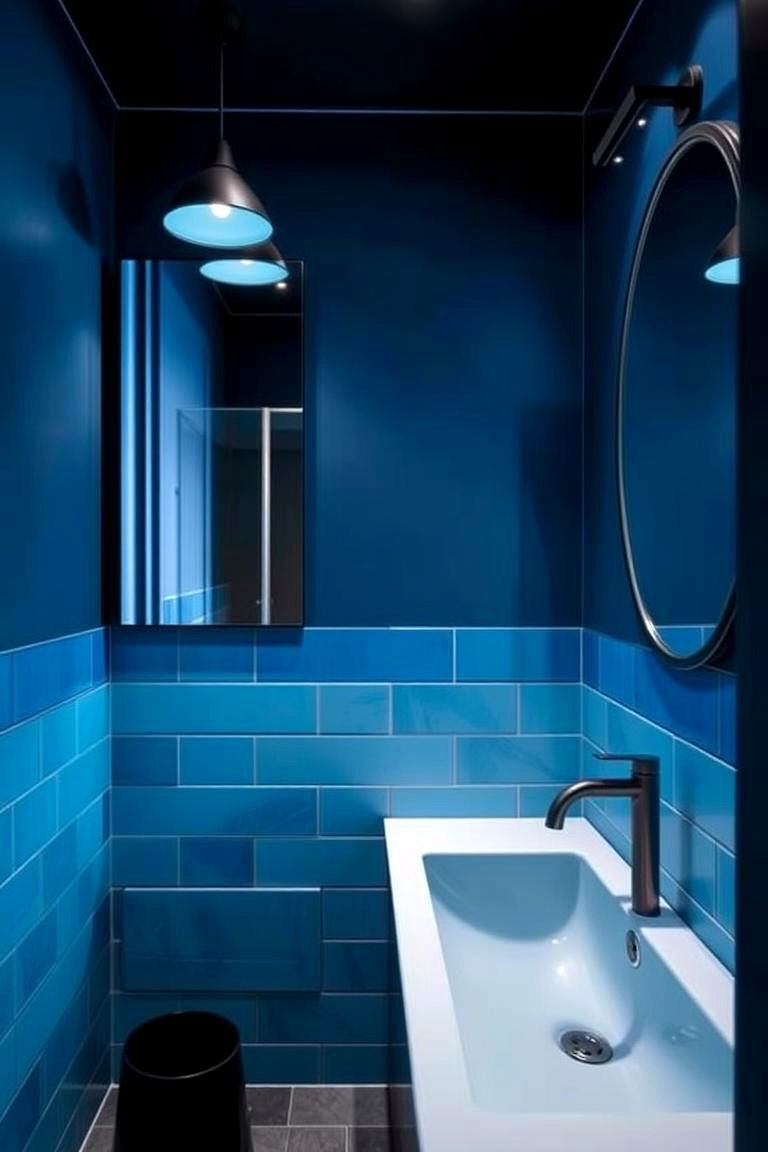 Blue Accents and Fixtures - 24 black and blue bathroom ideas