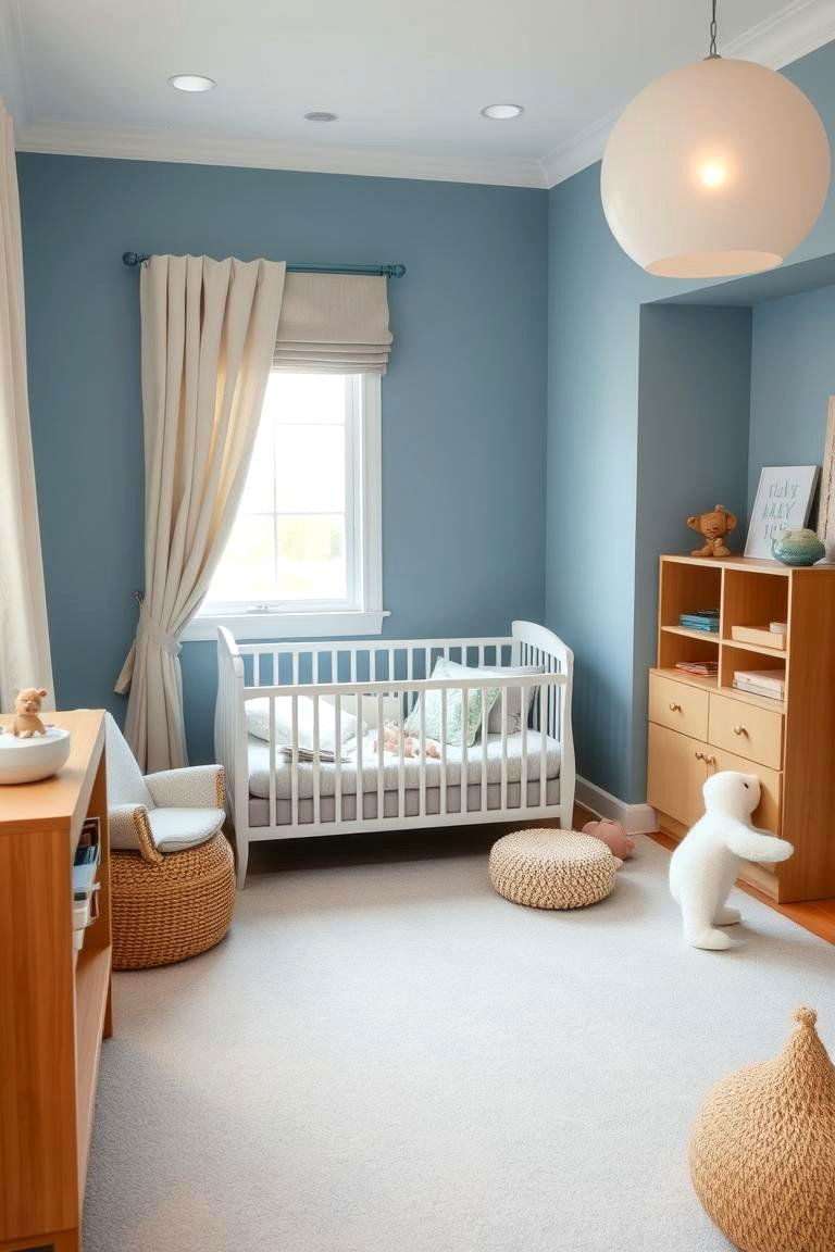 Blue Cozy Reading Corner - 24 Blue Nursery Ideas