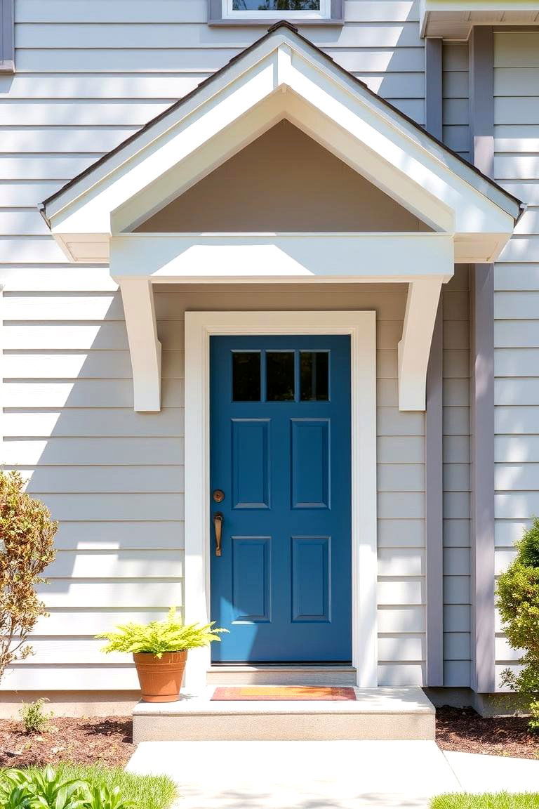 Blue Door with Grey Siding Accents - 24 Grey House With Blue Door Ideas