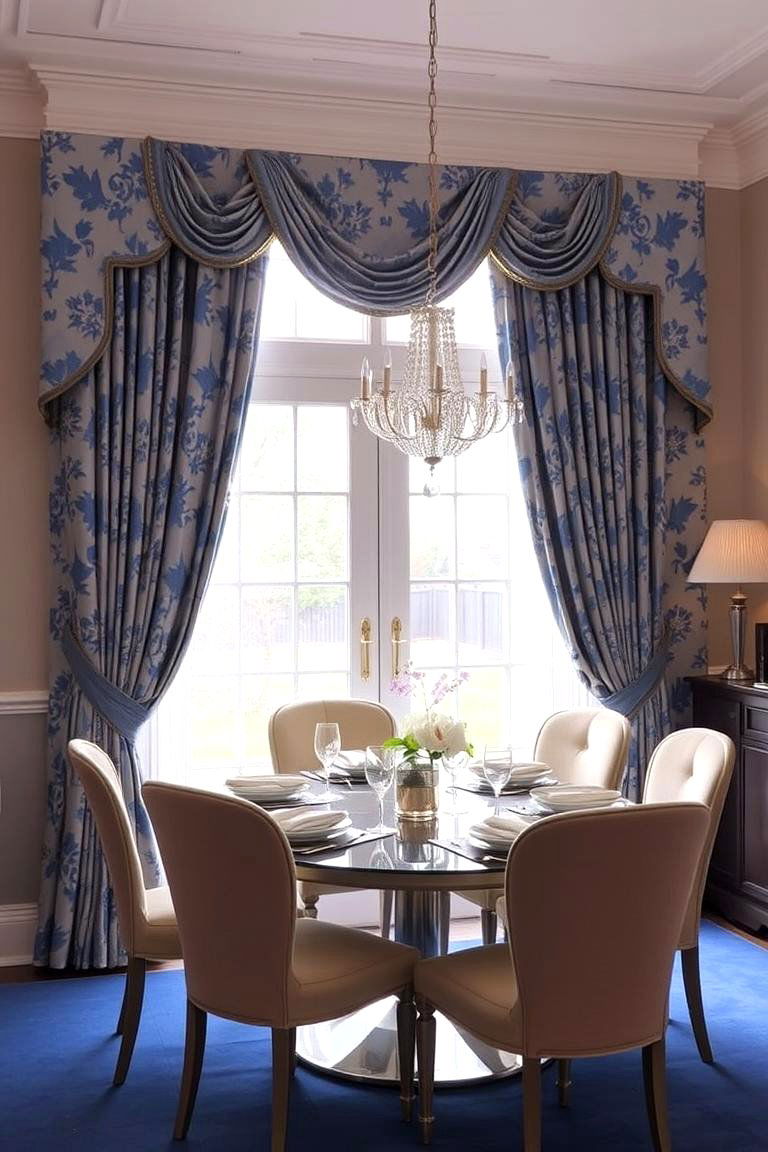 Blue Floral Curtains for a Soft Touch - 24 Blue Room Ideas
