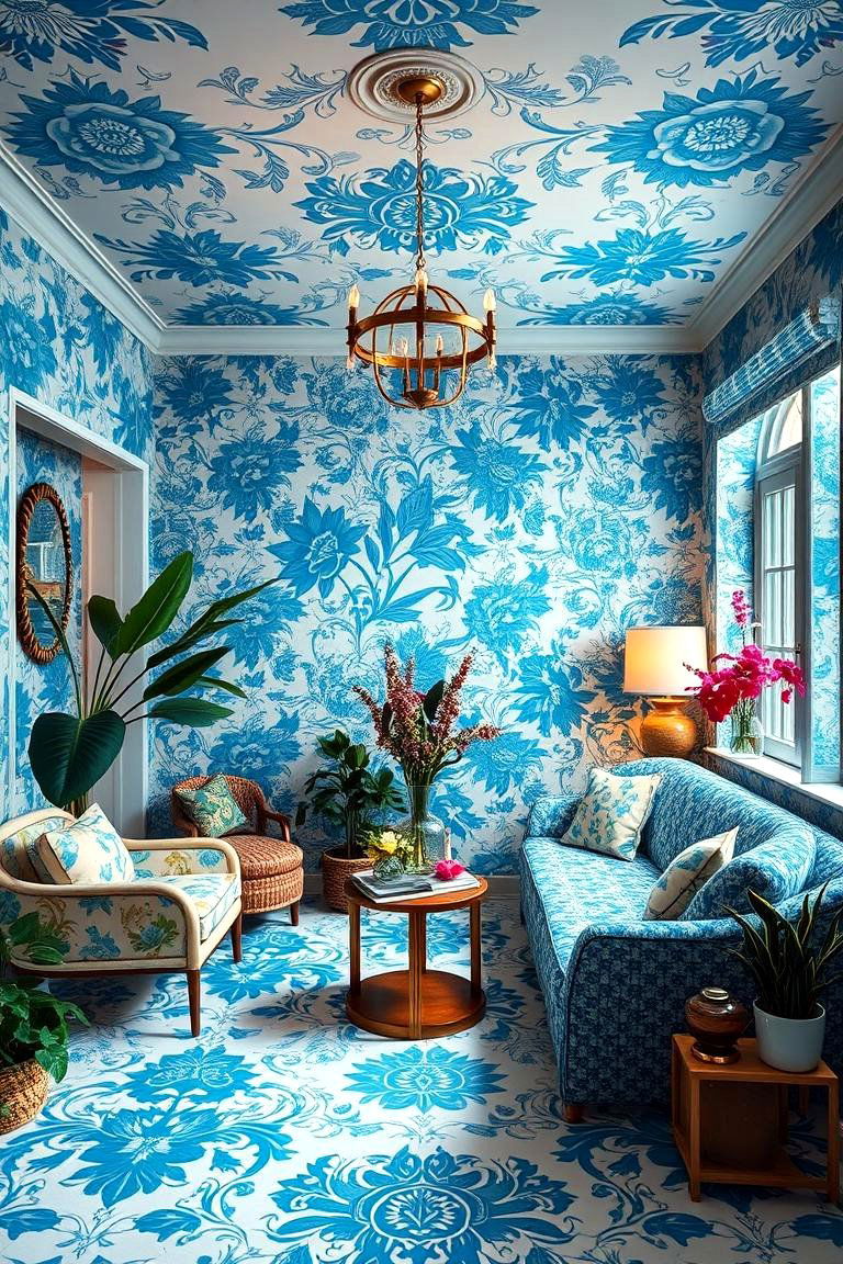 Blue Floral Fantasy - 24 Girls Blue Bedroom Ideas