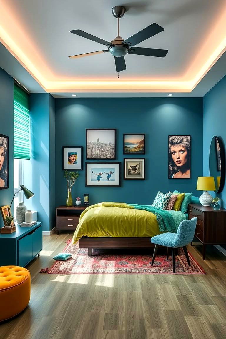 Blue Green Fusion Den - 24 blue and green bedroom ideas