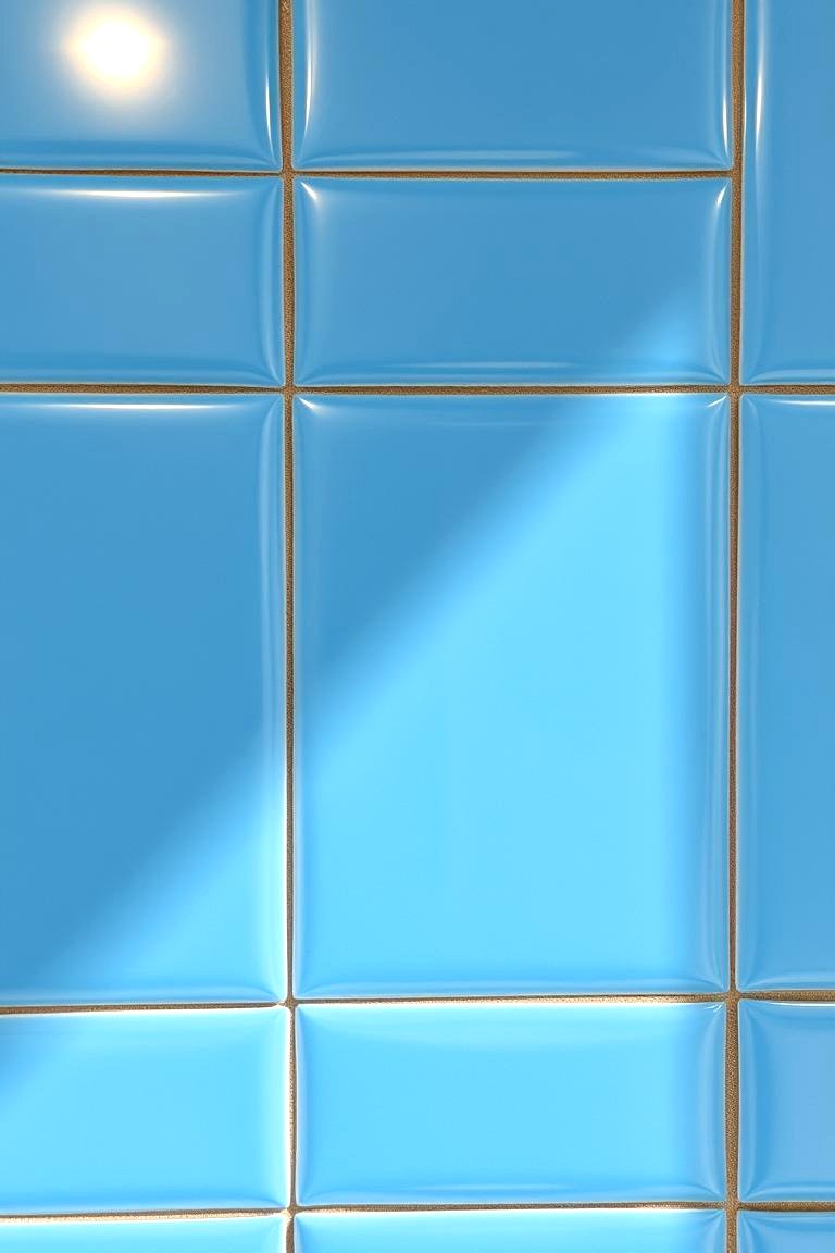 Blue Metallic Accent Tiles - 24 Blue Tile Bathroom Ideas