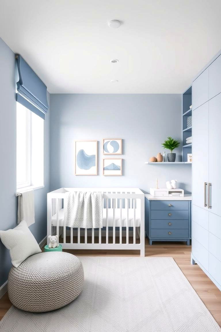Blue Minimalist Nursery Design - 24 Blue Nursery Ideas