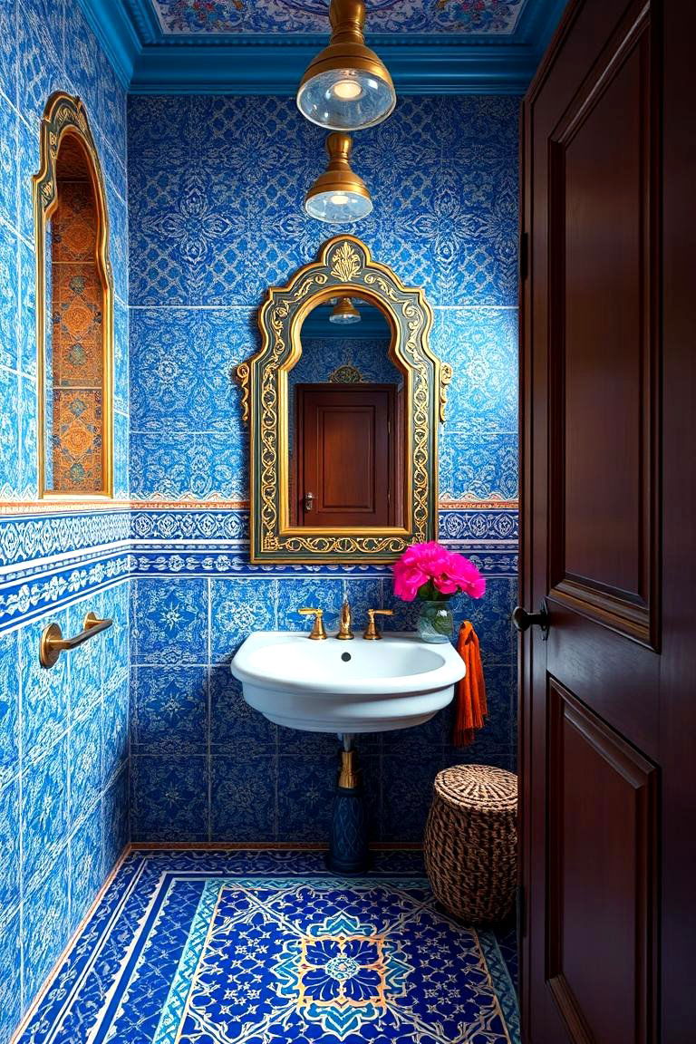 Blue Moroccan Style Tiles - 24 Blue Tile Bathroom Ideas