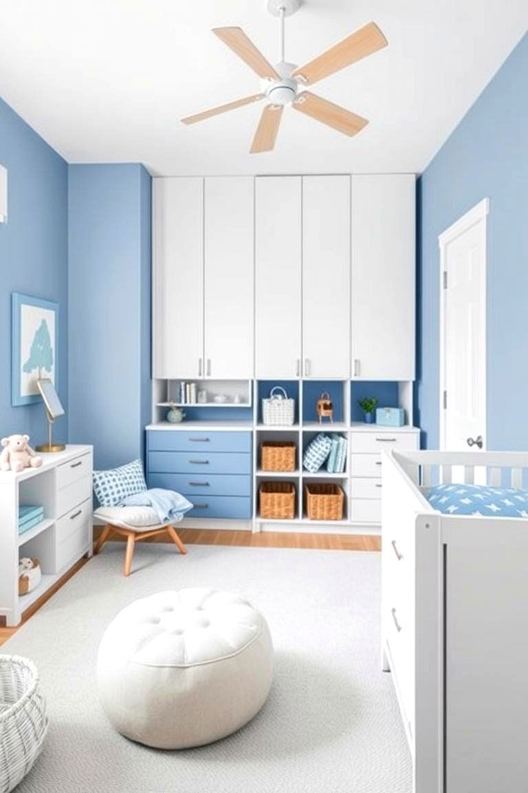 Blue Multi functional Space Design - 24 Blue Nursery Ideas