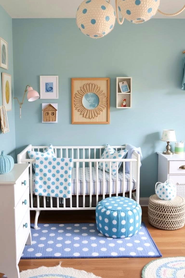 Blue Polka Dot Accessories - 24 Blue Nursery Ideas