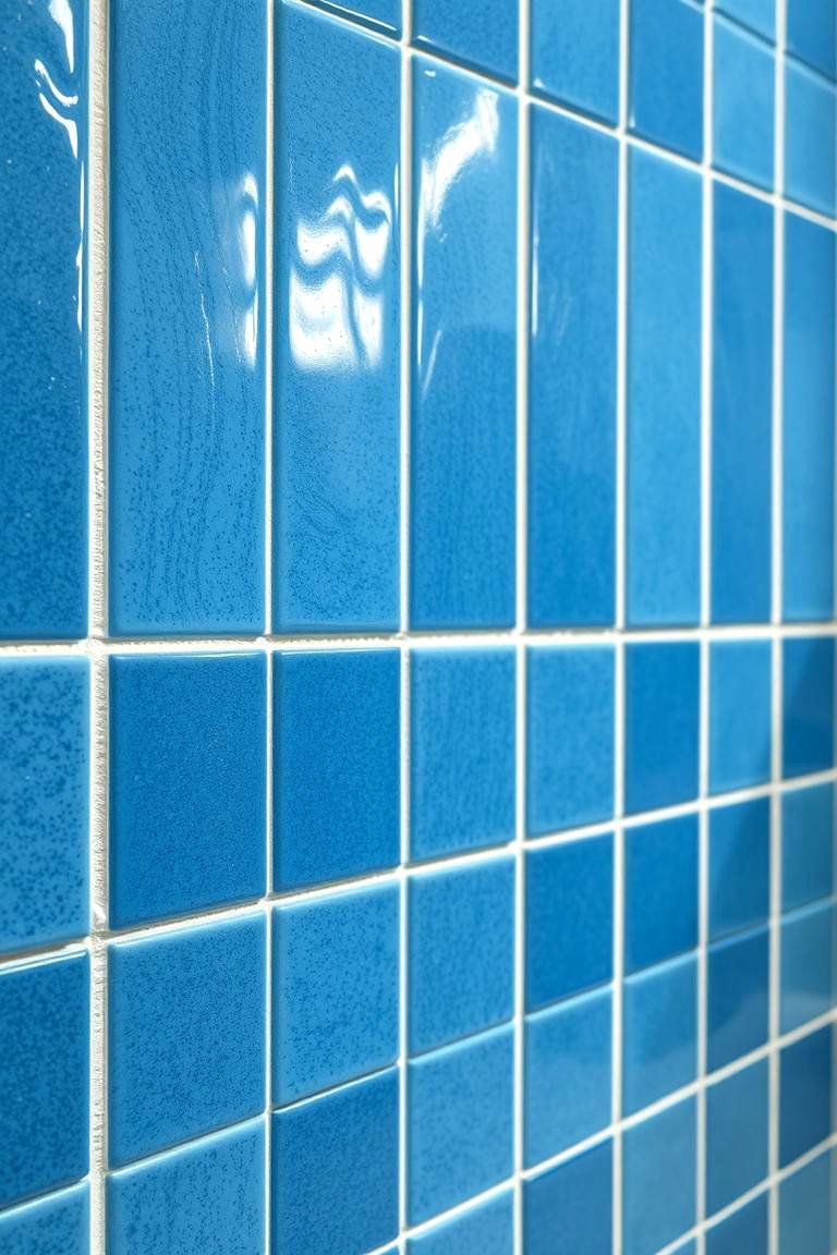 Blue Tile with Textured Finish - 24 Blue Tile Bathroom Ideas