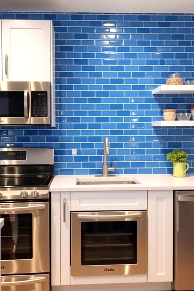 Blue Tiled Kitchen Backsplash - 24 Blue Room Ideas