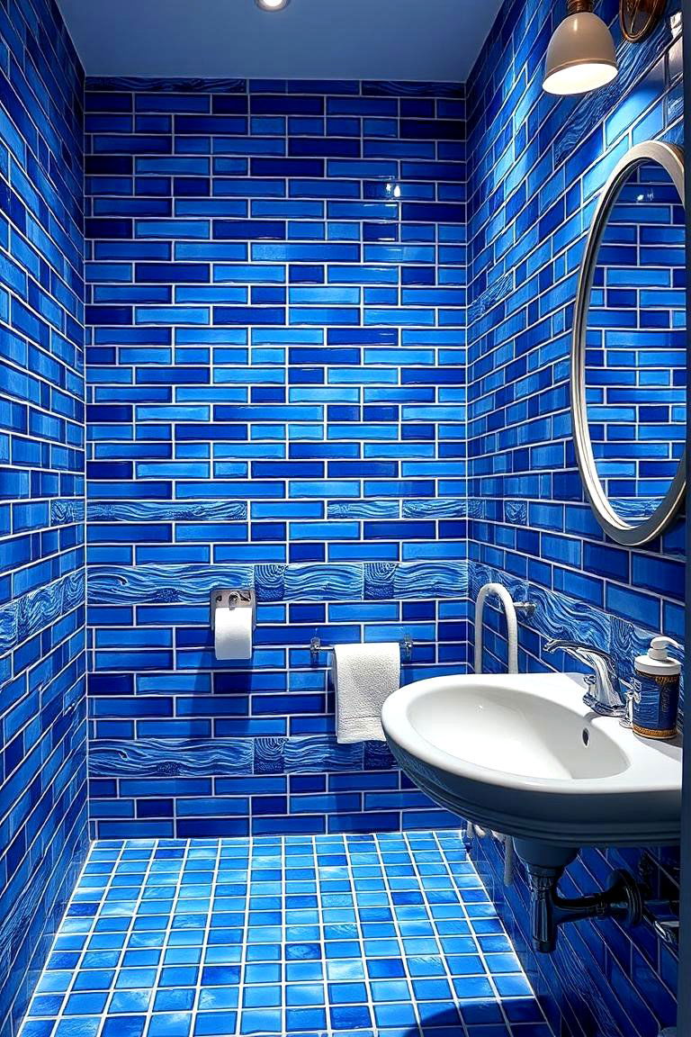 Blue Tiles with a Nautical Theme - 24 Blue Tile Bathroom Ideas