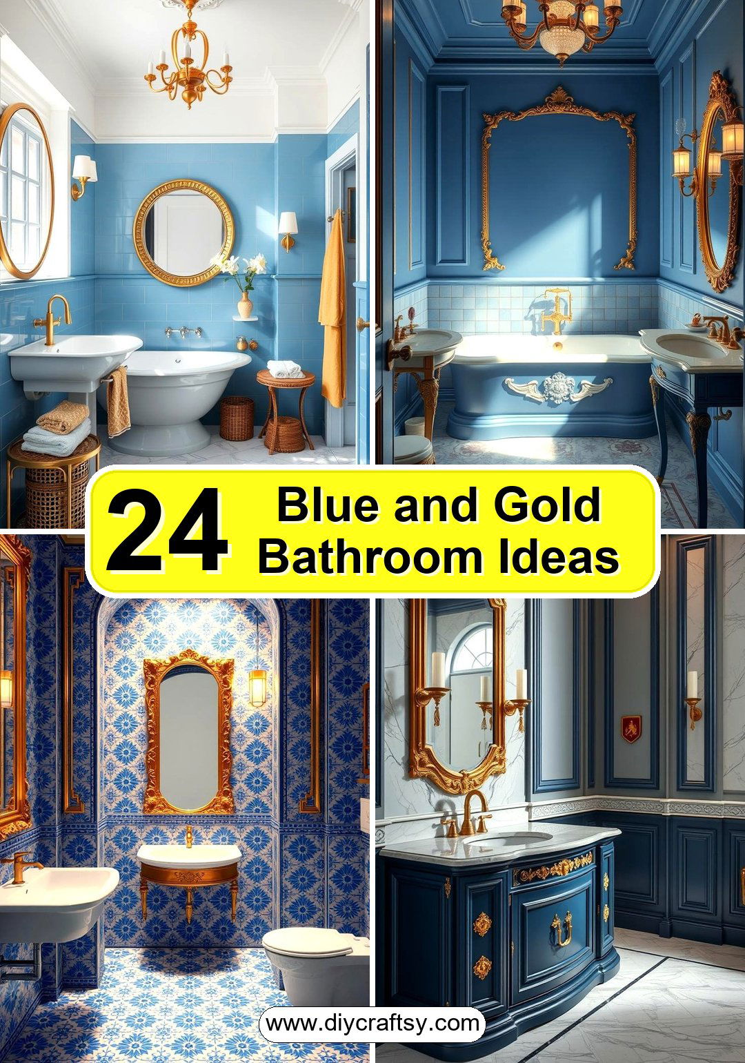 Blue and Gold Bathroom Ideas