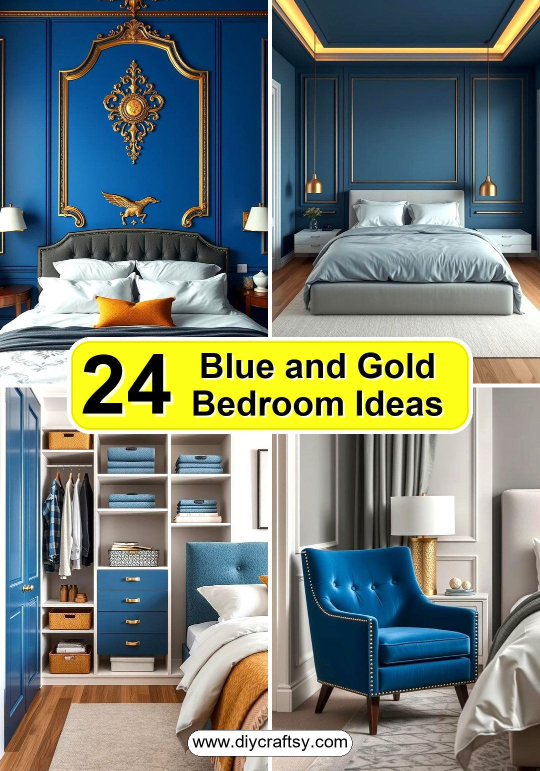 Blue and Gold Bedroom Ideas
