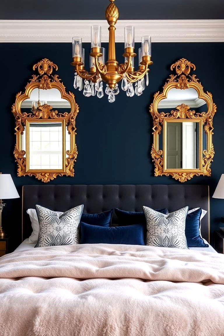 Blue and Gold Master Bedroom - 24 Blue Room Ideas