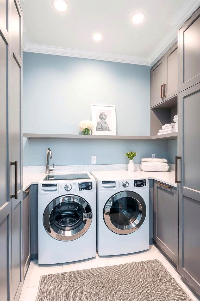 Blue and Grey Harmony - 24 Blue Laundry Room Ideas