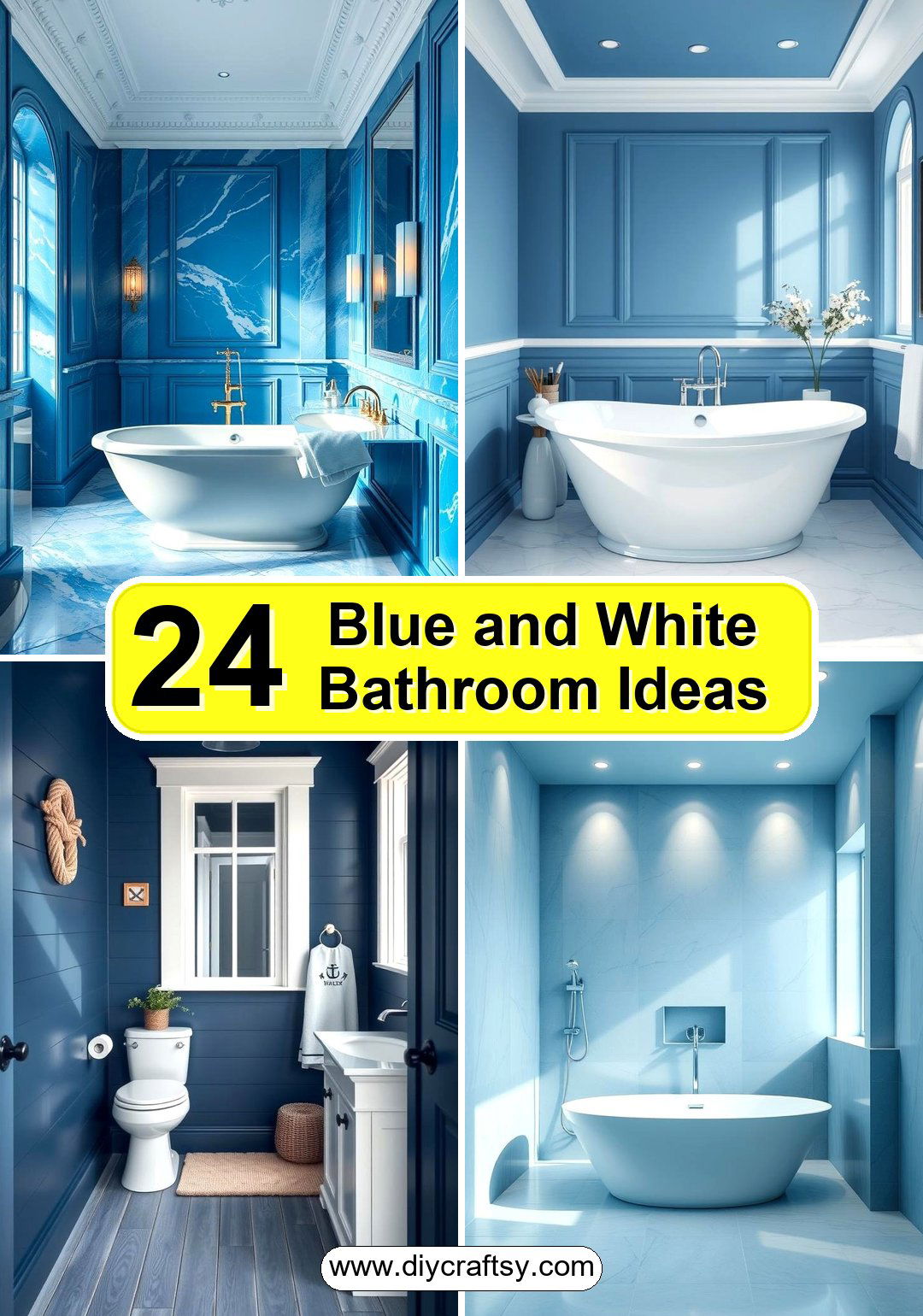 Blue and White Bathroom Ideas
