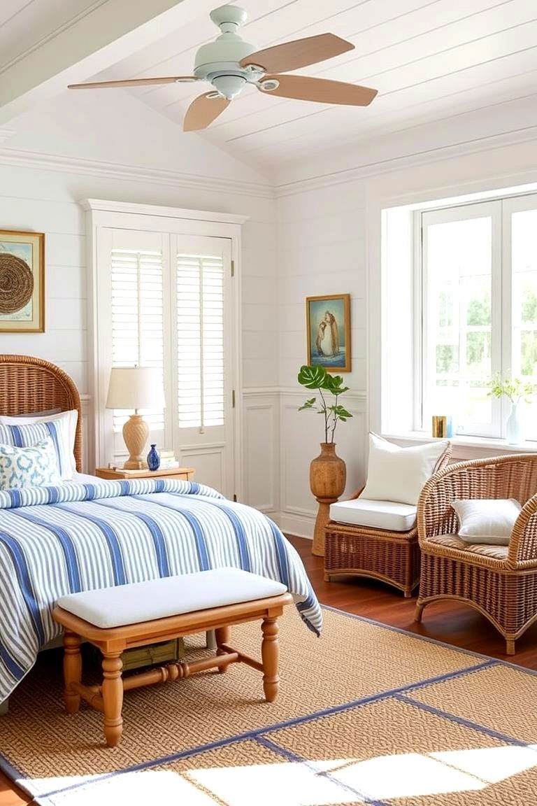 Blue and White Coastal Charm - 24 Blue Bedroom Ideas