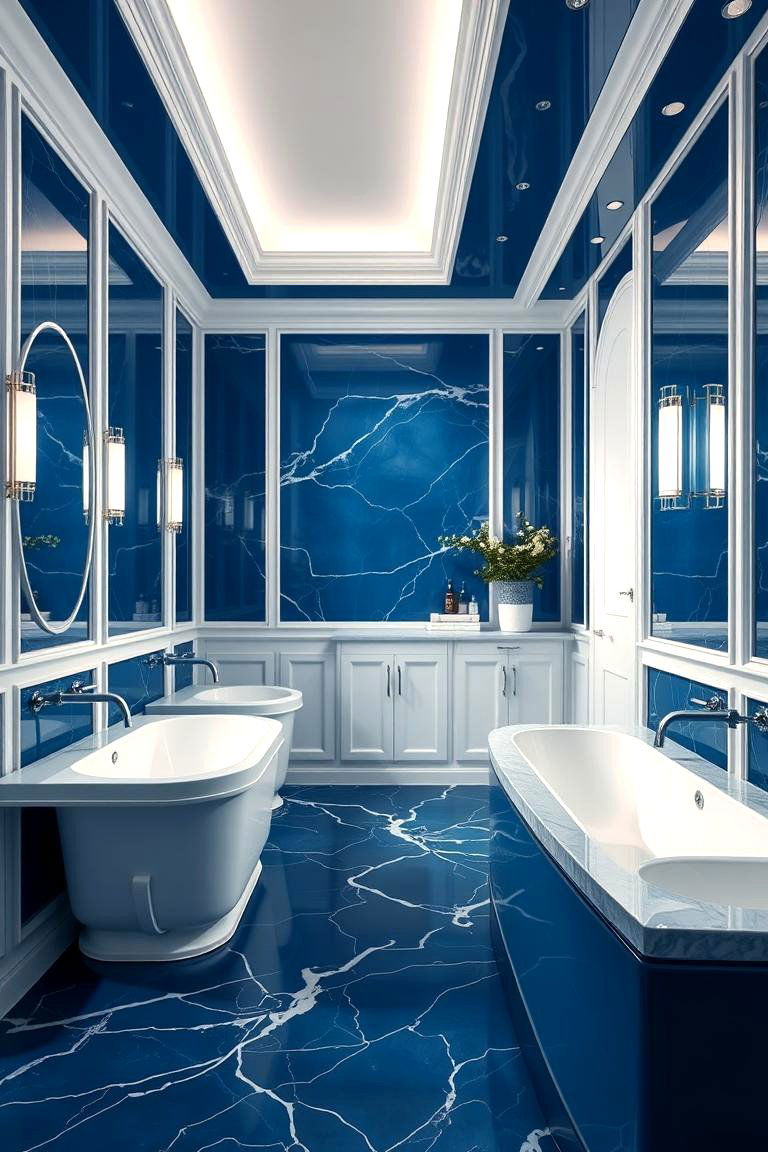 Blue and White Elegant Bathroom - 24 Blue and White Bathroom Ideas