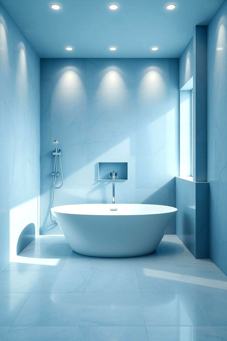 Blue and White Spa Inspired Bathroom - 24 Blue and White Bathroom Ideas