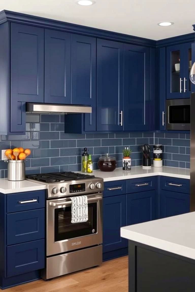 Blue with Black and White - 24 Blue Kitchen Ideas