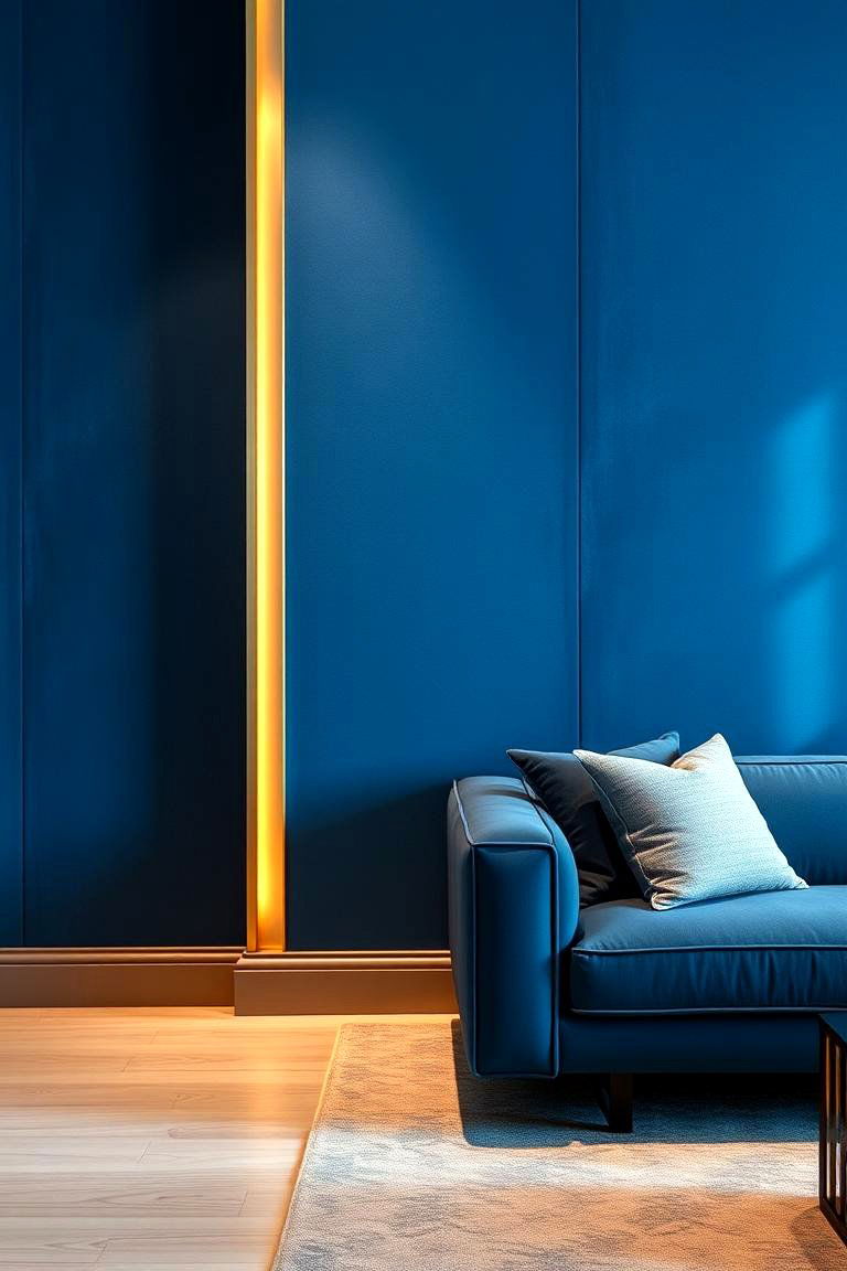 Blue with Golden Touches - 24 Blue Accent Wall Ideas
