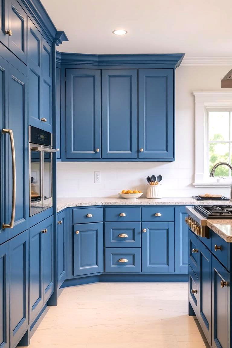 Blue with White Shaker Cabinets - 24 Blue Kitchen Ideas