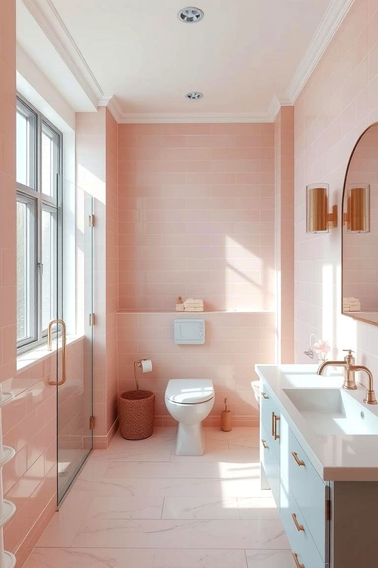 Blush Elegance - 24 Pink Tile Bathroom Ideas