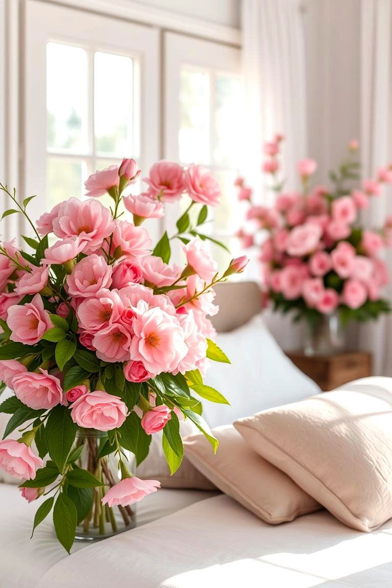 Blush Floral Arrangements - 24 Blush Pink Bedroom Ideas