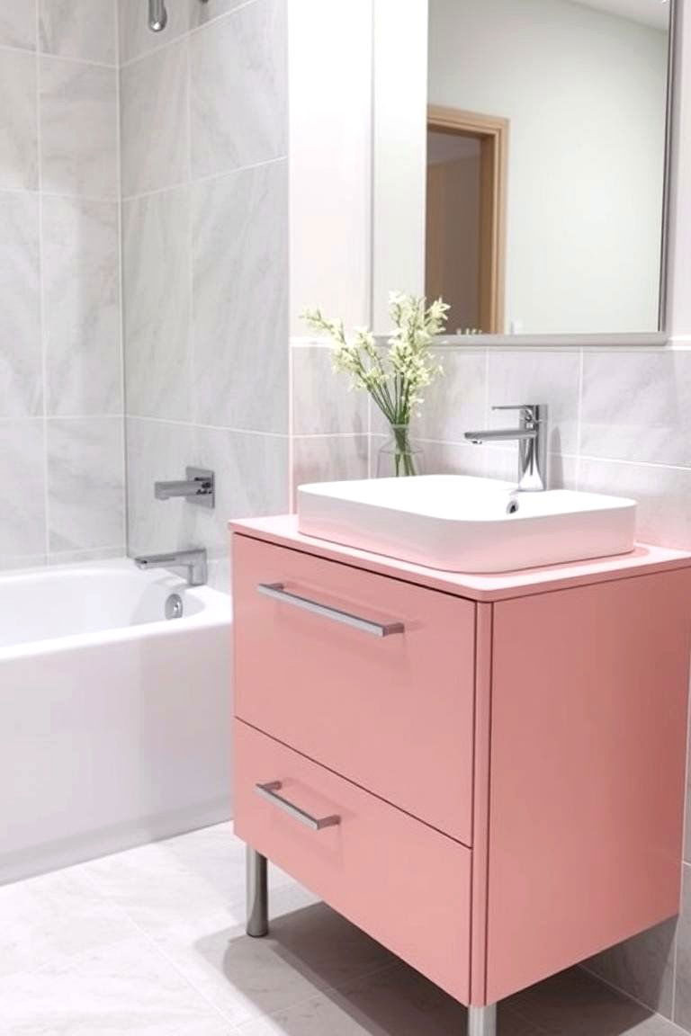 Blush Pink Vanity Unit - 24 Pink Bathroom Ideas
