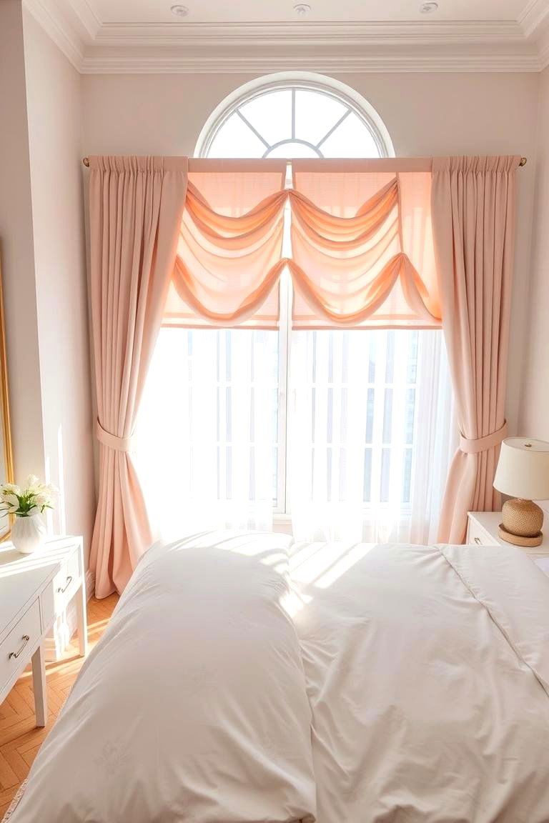 Blush Toned Window Treatments - 24 Dusty Rose Bedroom Ideas