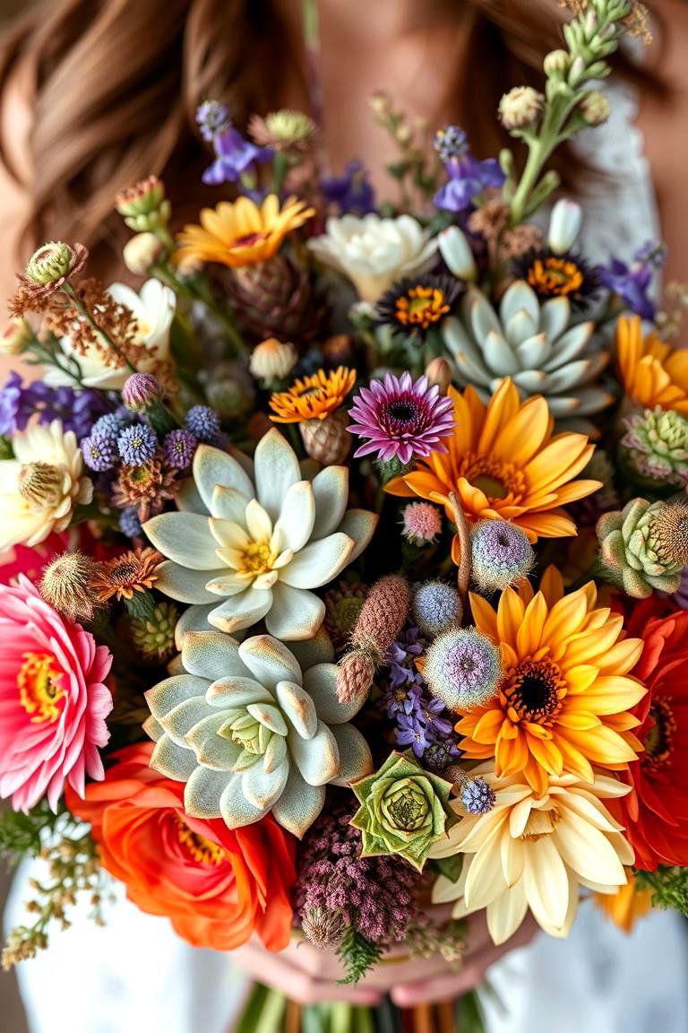 Bohemian Beauty Bouquet - 24 Wedding Bouquet Ideas
