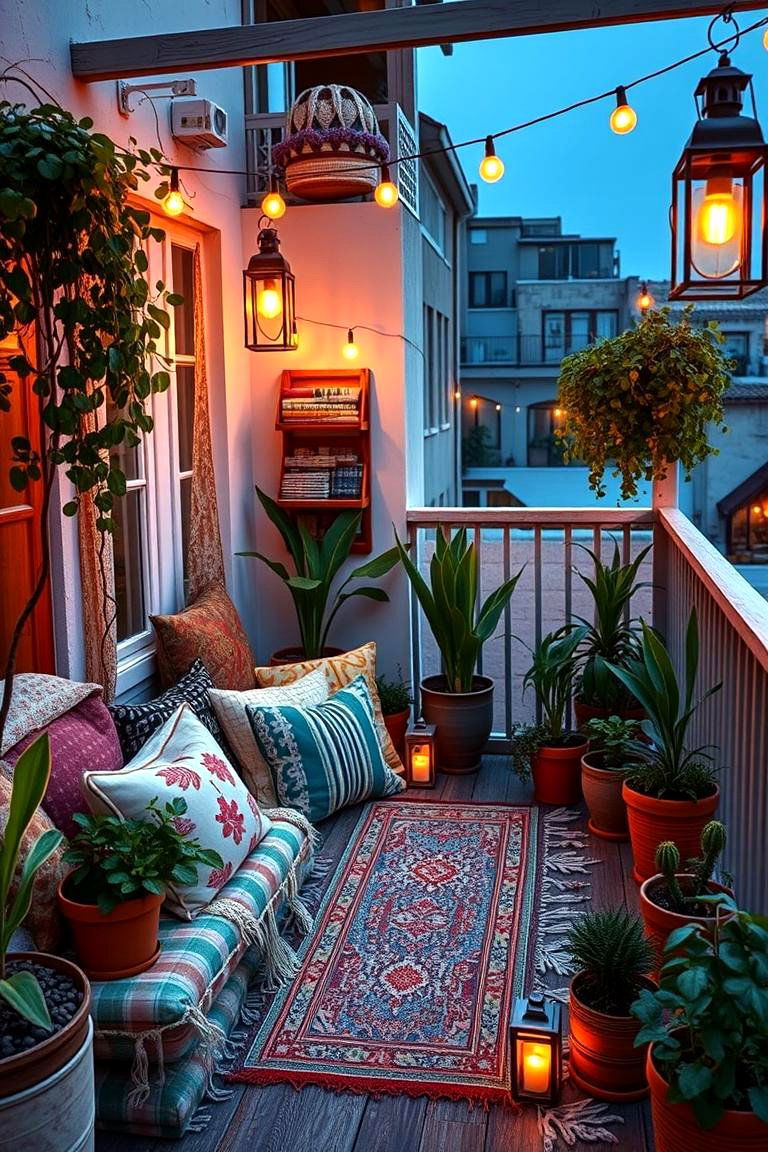 Bohemian Chic Balcony - 24 Outdoor Bedroom Ideas